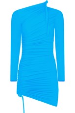 Balenciaga RUCHED L/SL MINI DRESS | BLUE